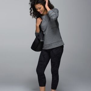 Lululemon Exhalation Pullover II Heathered Speckled Black Size 4